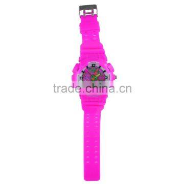 LP1369 Hot Product Stainless Steel Case Back Dual Time pu Bracelet Watch photo-6