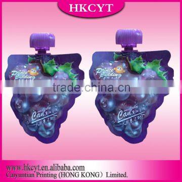 Custom Shape Foil Stand up Plastic Pouch Bag With Spout for Beverage photo-3