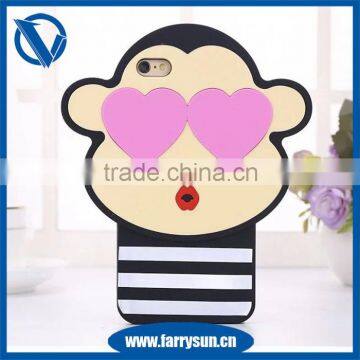 3D Cute Cartoon Soft Silicon monkey Phone Case For iPhone 6s