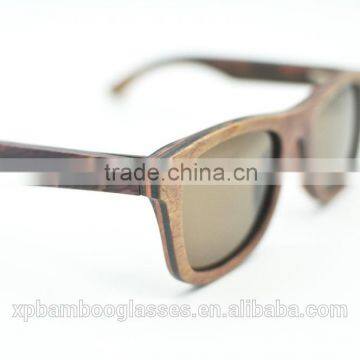 2015 New Fashion Handmade Custom China Polarized Skateboard Wooden Sunglasses(SS1007)