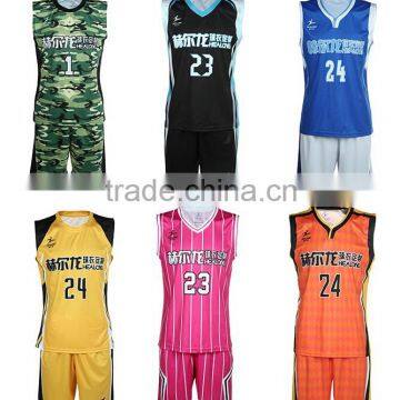 2015 fashionable 100% polyester sublimation basketball jersey black and yellow