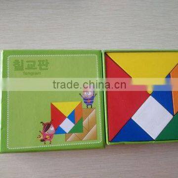 Wooden intelligent tangram puzzle