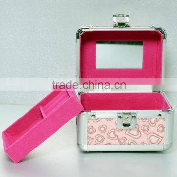 AN116 ANPHY Jewelry Case Small Girl Gift Jewelry Suitcase Jewelry Tray Mirror Kids' Dressing Box Small Aluminum Case 14*10*10cm photo-3