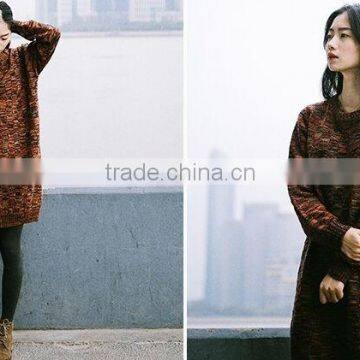 Female loose and long sweater 100%Cotton