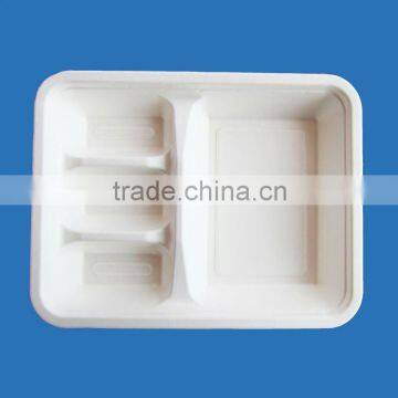 Biodegaradable trays with compartment