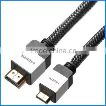 Standard HD tv To Mini Cable HD TV Cable Sleeving Purple Braided Cable High Speed Connect Wire For 3D TV Support 1080P Cable