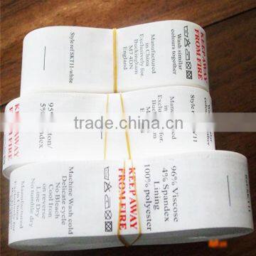 High quality custom waterproof tyvek printing label, printed wash care labels for clothes, trousers                        
                                                Quality Choice