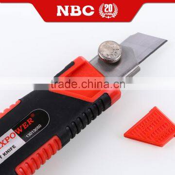 Manufacture Easy Cut 18mm Utility Knife With Safety Cutter Knife