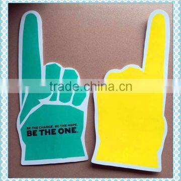 OEM accepted China gold supplier eva cheering foam finger,promotional foam hand, eva foam cheering hand