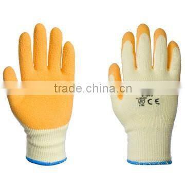 10G Hand Protective Yellow Latex Coated Safety Working Glove with High Quality