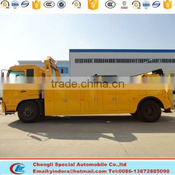 Bottom price dongfeng 10 ton wrecker tow truck with lifting arm for sale