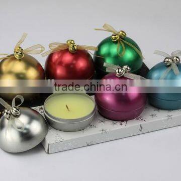 Christmas Colorful Decoration Ball Candle / Wholesale Tin Candle