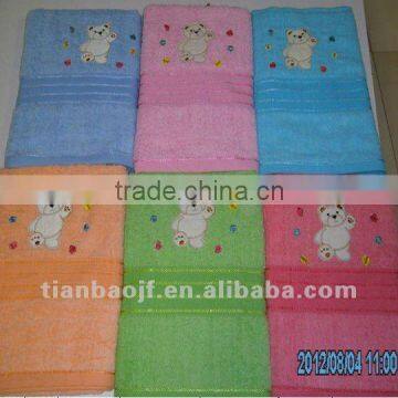 terry towel with embroidery and boarder stock