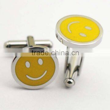 Classic Stainless Steel Baby Face Smiling Emoji Cufflink For Men photo-4
