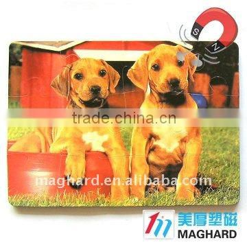 Magnetic Puzzle diecut 12pcs animals dog magnetic toy