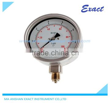 DN100mm all stainless steel glycerine filled pressure gauge Exact