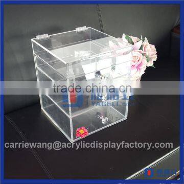 Wholesale Clear 4 tier drawer with lid acrylic makeup drawer