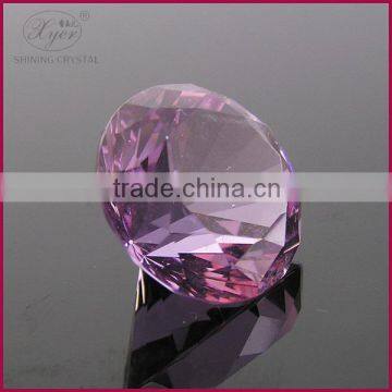 pink crystal diamond paperweight