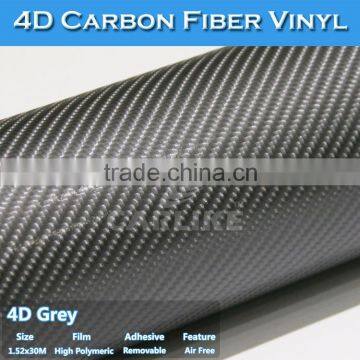 SINO 5FTx98FT Hot Sale Flexible Grey 4D Carbon Fiber Vinyl Vehicle Film photo-2