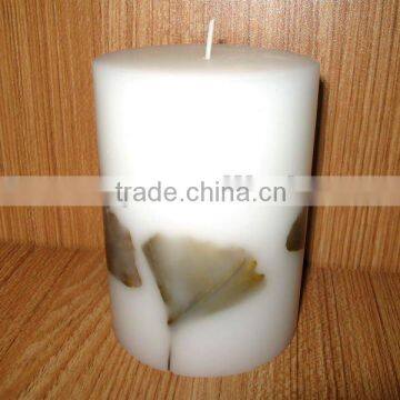 gingko candles/candle with gingko leaves