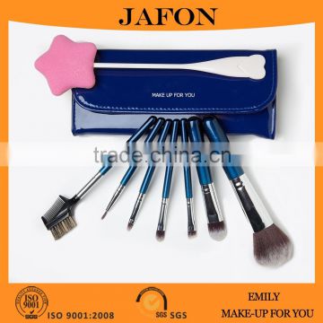 7 Piece Soft Bristles Makeup Brushes Travel Makeup Brush Kit With Royal Blue Cosmetic Brushes Case