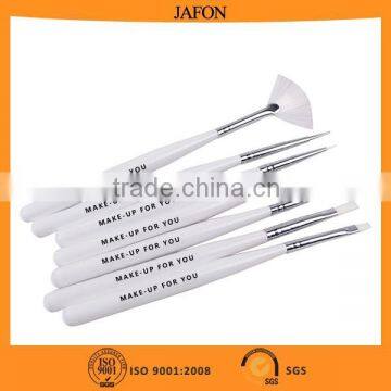 Factory direct 7 pieces pure white synthetic bristle paint brush