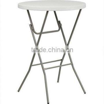 32'' Round Granite White Plastic Bar Height Cocktail Reception Folding Table