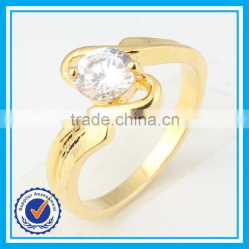 Factory cheap wholesale fashion zircon stone light weight gold ring