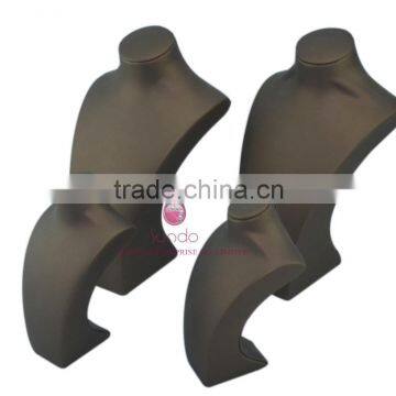 Popular Brown Leather Wrapped Wooden Necklace Display Bust photo-2