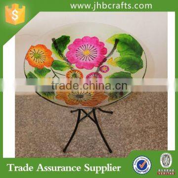 Hotsale Painted Flower Bird Feeder With Light Garden Decoration