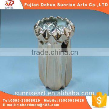 Lotus type ceramic plating vase