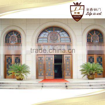 Luxury bank hotel copper door security entry front glass bronze door                        
                                                Quality Choice