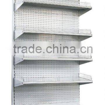 Perforated back panel shelf