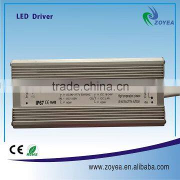 80w 1200ma waterproof safe led lighting driver with CE and RoHs approved