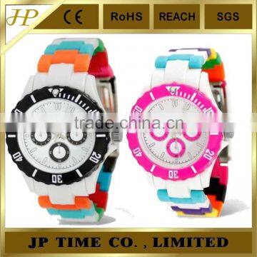 wholesale design waterproof mixed color rotating watch plastic bezel watches