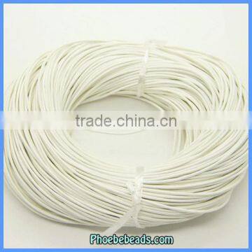 Wholesale 2mm White Genuine Round Leather Cords GLC-R2002