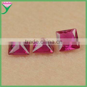 Hot Sale #5 loose square shape faceted rough artificial ruby corundum price