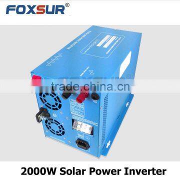 High quality 2000W Foxsur Professional 24V dc to 110V AC Off grid high efficiency solar pure sine wave inverter with controller