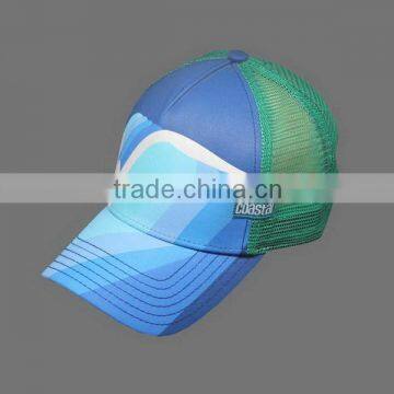 COTTON PRINTING TRUCKER BASEBALL CAP WITH WOVEN LABLE LOGO