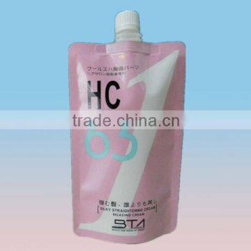 cosmetic plastic packaging stand up pouch with spout cap