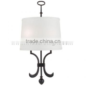 UL CUL Listed Painted Black White Fabric Shade Decorative Hotel Wall Sconce Lamp Fixture W80064