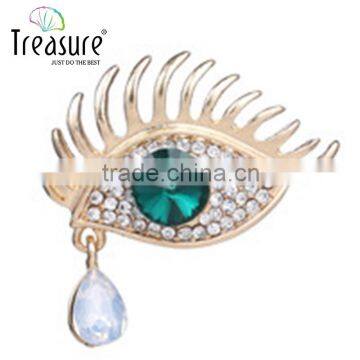 green rhinestone diamond gold plating brooch for elegant women