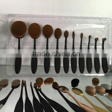 2016 Hot oval toothbrush type foundation brush set makeup brushes