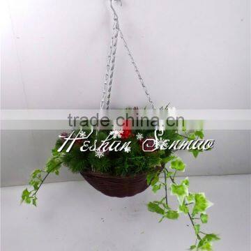 Artificial flowers hanging basket