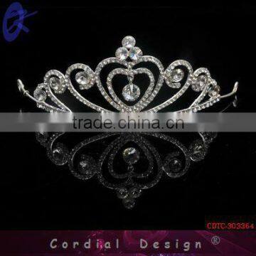 Fashion Rhinestone Heart Shape Tiara Crown For Women Wedding Pageants