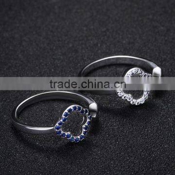 Synthetic Blue Gemstone Setting Latest Gold Plated Finger Ring Designs Open Ring for Women