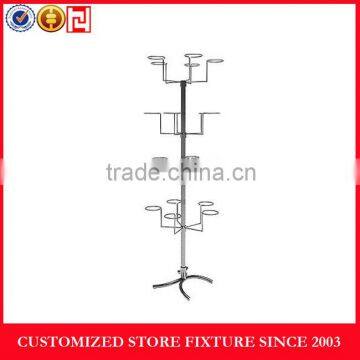 Power coating hat display rack, cap display stand for supermarket