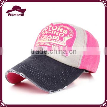 Fashion washed denim baseball cap with patch