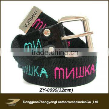 custom embroidery cotton men's casual belts