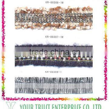 Burgundy Gold Metallic Wool Thread Braid Decorative Trimming Swimwear photo-4